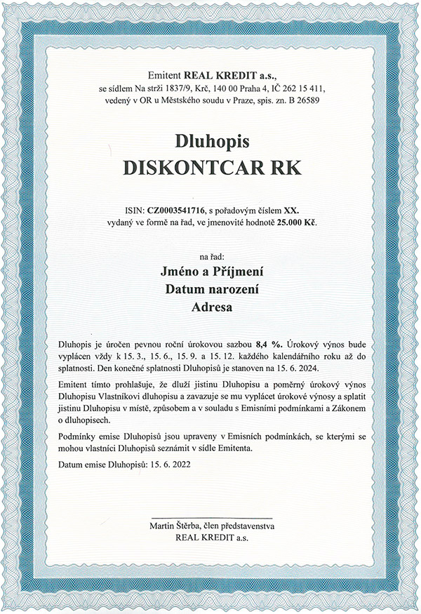 Diskontcar dluhopis